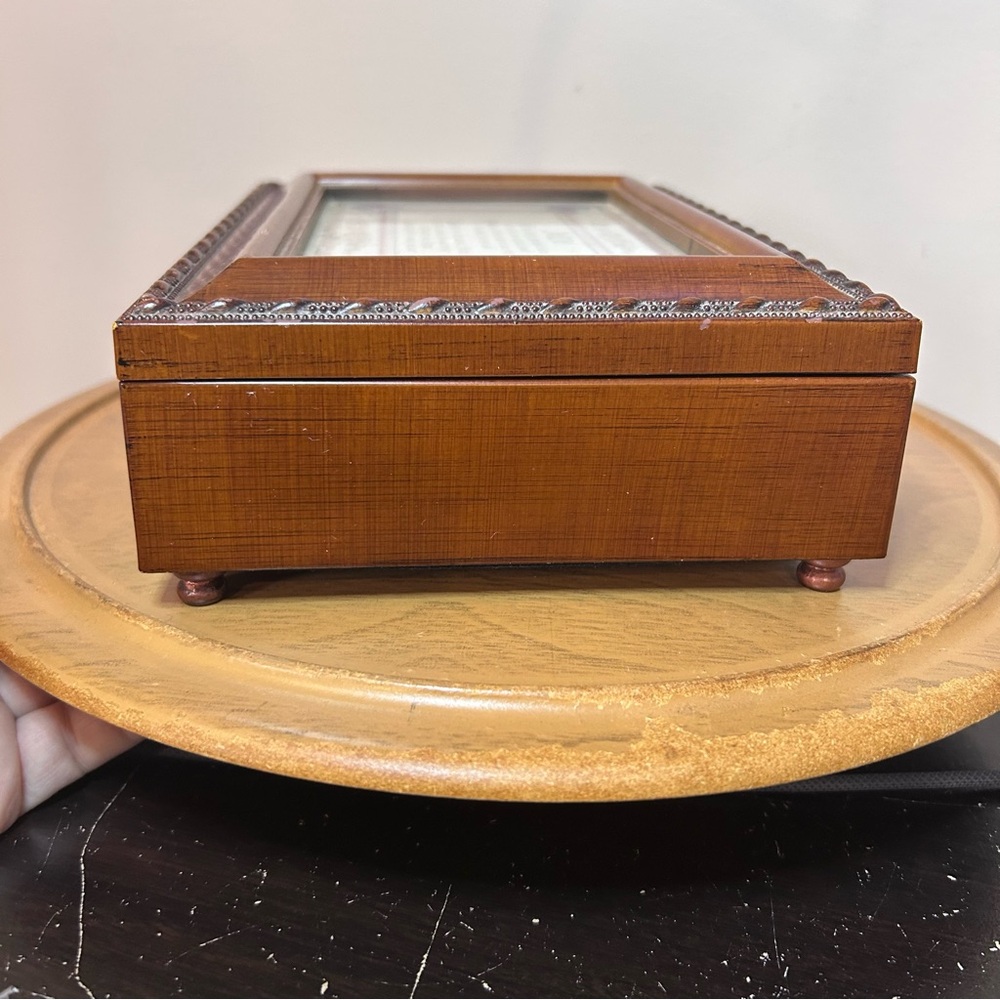 Vintage Wood Jewelry Box Trinket Box “All Through the Night‎ Mom” Poem Musical - Picture 8 of 15